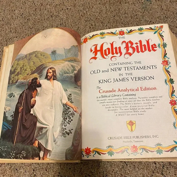 Vintage Holy Bible Analytical Edition Crusade Publisher inc 1970 Thick Book 598P - Picture 2 of 7